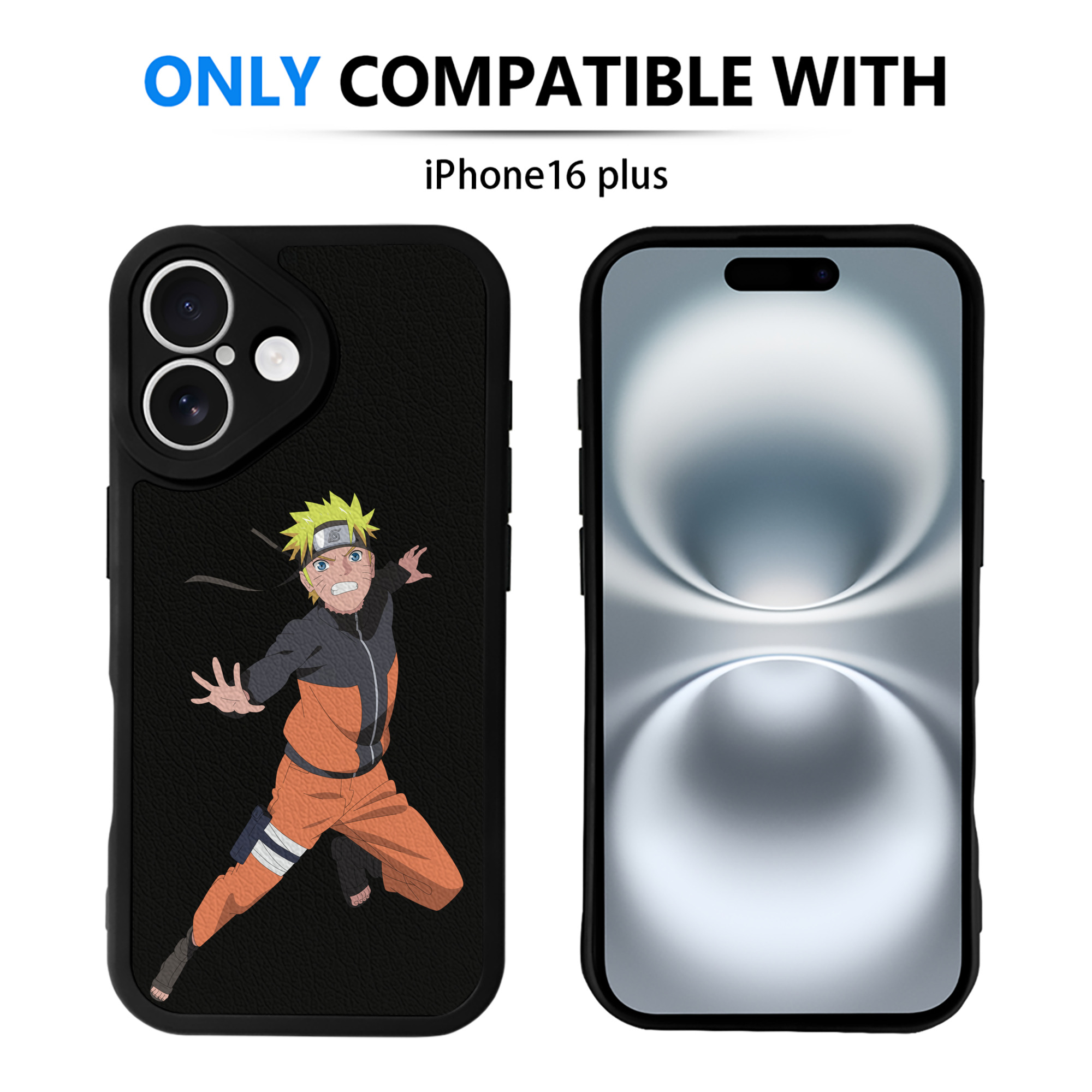 （画像用） NARUTO -ナルト- うずまき ナルト Uzumaki Naruto 【iPhone 16シリーズ対応】シリコンスマホケース（レザー調） 材質：シリコン